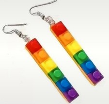 Building brick earrings and