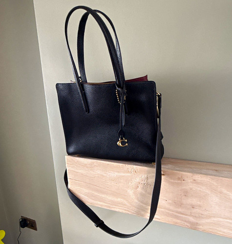Coach black pebbled leather - black,
