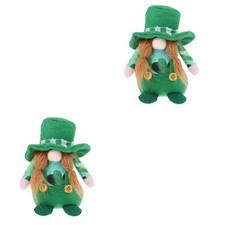 2 pcs St. Patrick's Day Party Decor Lovely Hat Gnome Doll Home Decor