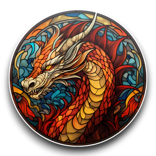 Large mythical dragon stained - dragon,
