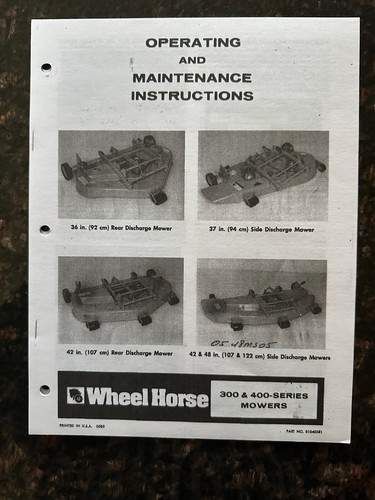 Wheel horse 300 - horse, 400