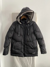 SAINT & SINNER WILLOW Black Hooded Puffer Coat Size UK 10