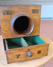 Antique Victorian Wooden Ballot Box 1800's Voting Masonic