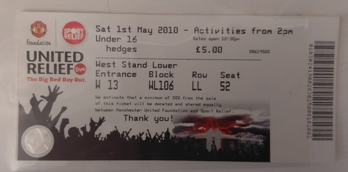 Ticket stub manchester - ticket,