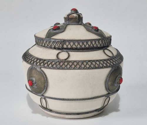 Vintage moroccan lidded - vintage, jar