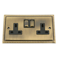 FULL RANGE OF GEORGIAN ANTIQUE BRASS SOCKETS AND SWITCHES