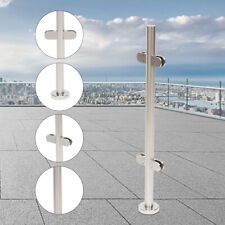 Balustrade Fence Railing Post Stainless Steel Mid Post High Glass Clamps w/Base