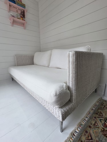 Seater white woven rattan - seater,