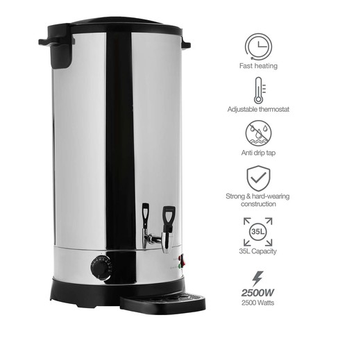 Stainless steel tea urn - steel,