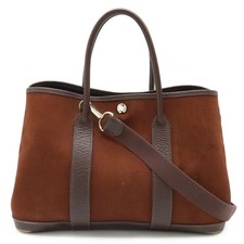 HERMES Garden TPM Tote Bag, Handbag, Shoulder Toile Officier, Canvas, Leather, B