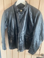 Vintage 1960s Langlitz Cafe Racer leather Jacket Black Size 34-36
