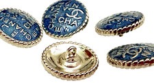 5 Chanel Buttons Blue & Silver