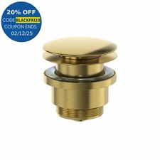 Basin Waste Sink Push Button Pop Up Bathroom Slotted Unslotted Plug Brass