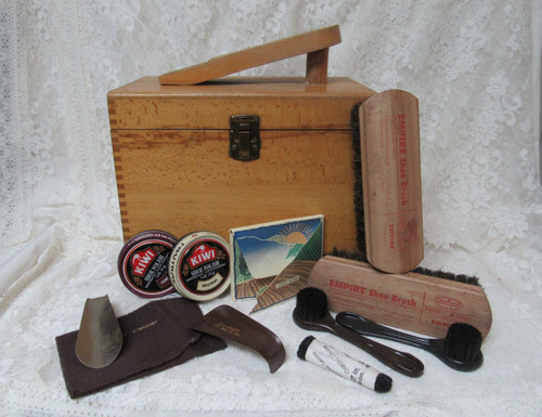 Vintage wooden shoe - shoe, box