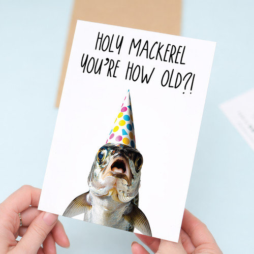 Funny fishing birthday card - funny,