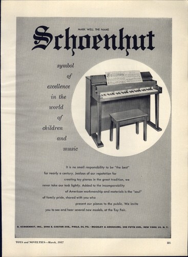 1957 paper schoenhut toy - 1957,