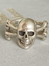 The Great Frog 925  Silver Skull & Crossbones  Ring,  UK Size U.5, + Box & Pouch