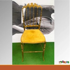 side chair dining chair vintage Brass Chair by Chiavari, Italy, 1960s