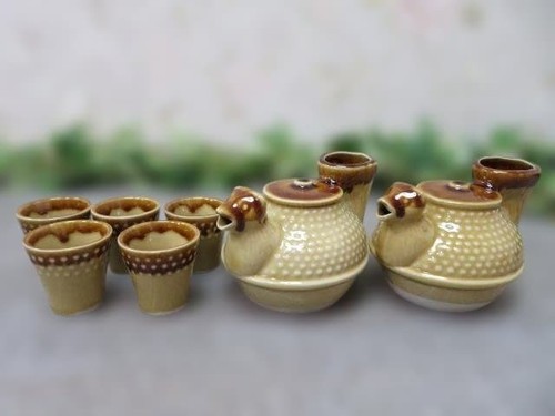 Tanuki sake set - tanuki, &
