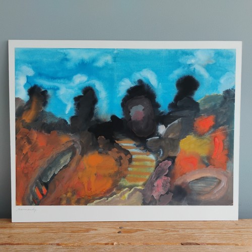 Original gouache scene - gouache, titled