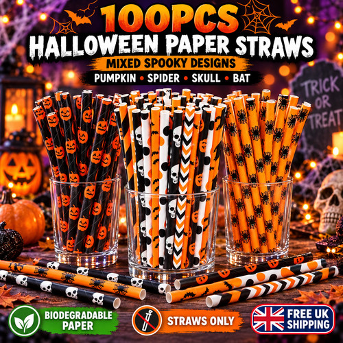 Halloween paper straws bat - paper,