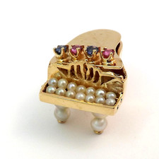 14K Gold Baby Grand Piano