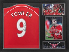 FRAMED ROBBIE FOWLER SIGNED LIVERPOOL 2000 RETRO FOOTBALL SHIRT WITH COA PROOF