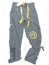 ladies lace leg Zumba cargo pants trousers dance GREY Size S M 8 10 12 NEW