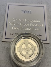 2001 silver proof piedfort - piedfort, £1