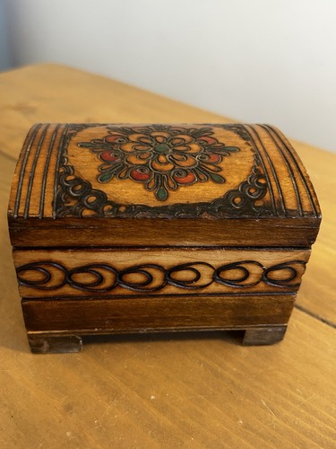 Vintage carved painted wooden - carved,
