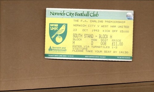Used ticket norwich city v - norwich,