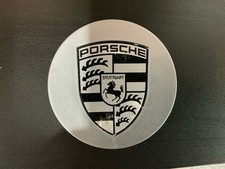 Porsche Silver Alloy Wheel 76mm Centre Caps