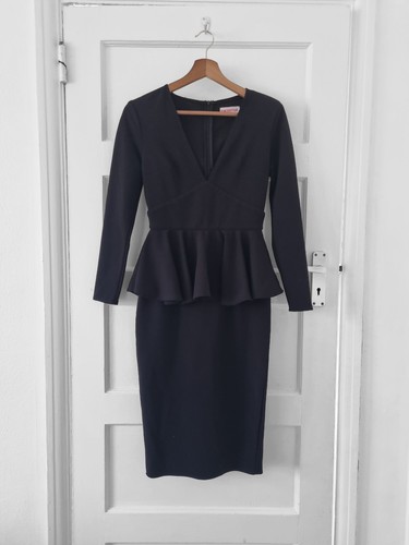 Pink boutique black peplum - black,