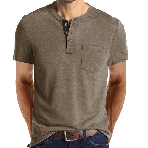 Men short sleeve henley - men,