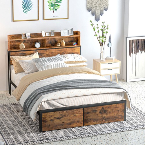 Homcom 6ft double bed frame - bed,