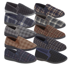 MEN'S LUXURY COMFORT FIT TWIN GUSSET SLIP ON SLIPPER IN SIZES 6-14