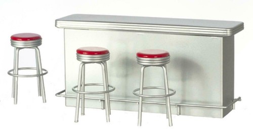 Dolls house silver breakfast - silver,