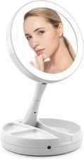10x Magnifying Portable Folding Make Up Mirror with LED Light Bathroom Shaving