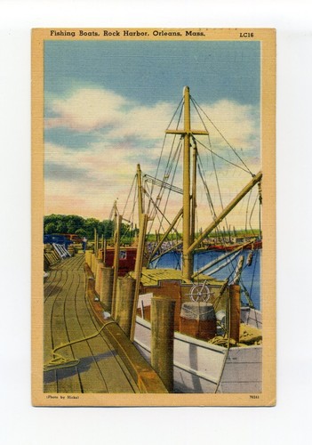 Orleans 1950 postcard rock - orleans, ma