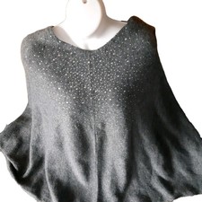 Ladies Grey One Size Poncho