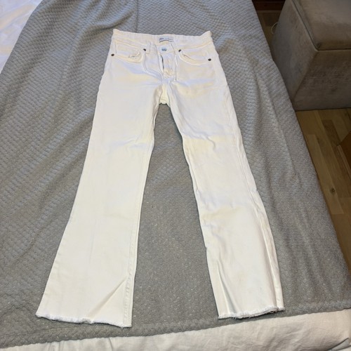 White zara straight leg jeans - white,