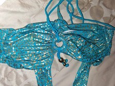 Ladies Swimsuit Size Medium Blue And Gold