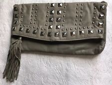 Leather Studded Clutch Bag River Island