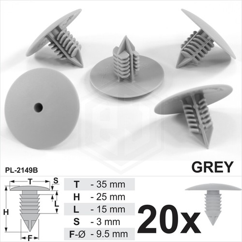 20x grey fir clips splashguard - clips,