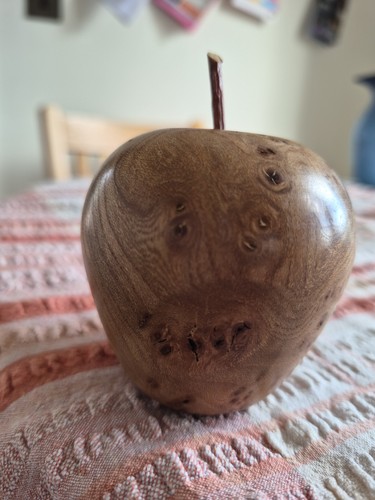 Solid wood apple ornament - solid,