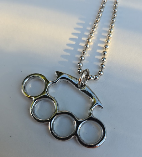 Small silver tone novelty - silver,