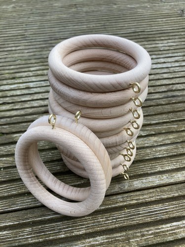 Large wooden curtain rings - large,