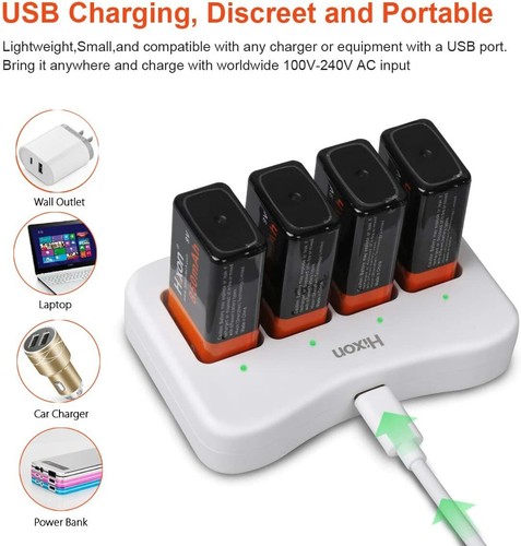Hixon 4pcs rechargeable - 9v,