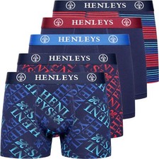 Mens 5 Pack HENLEYS Boxer Shorts Underwear Trunks RUTLING Boxers Promotional