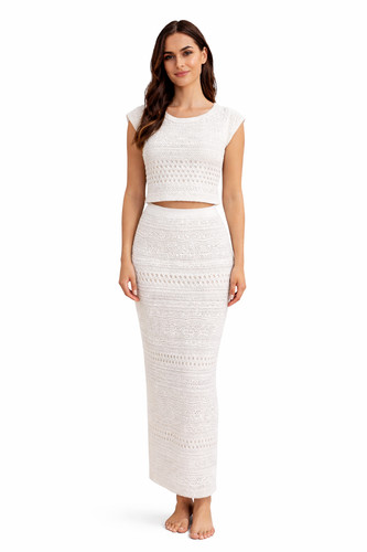 Women white crochet cover - women’s,